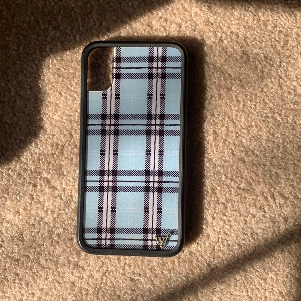 blue plaid wildflower case IPHONE 6/6s